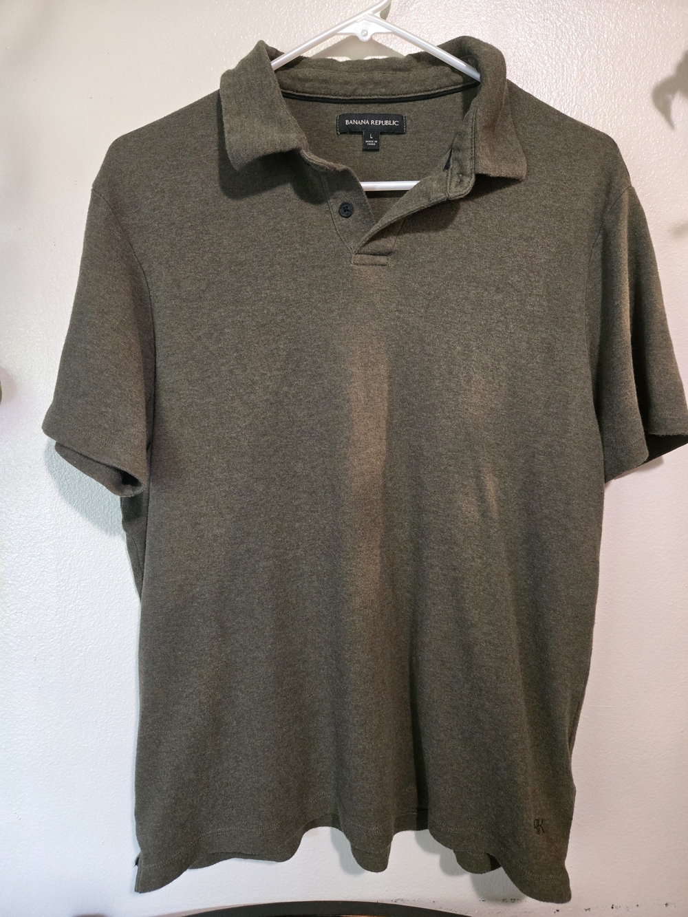 Banana Republic Men's Olive Green Large Polo Shirt